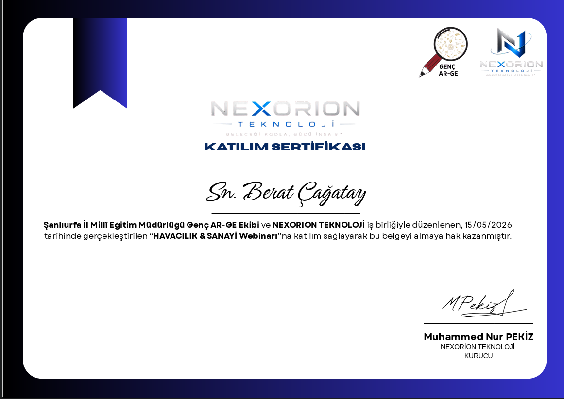 Nexorion Teknoloji — Havacılık & Sanayi